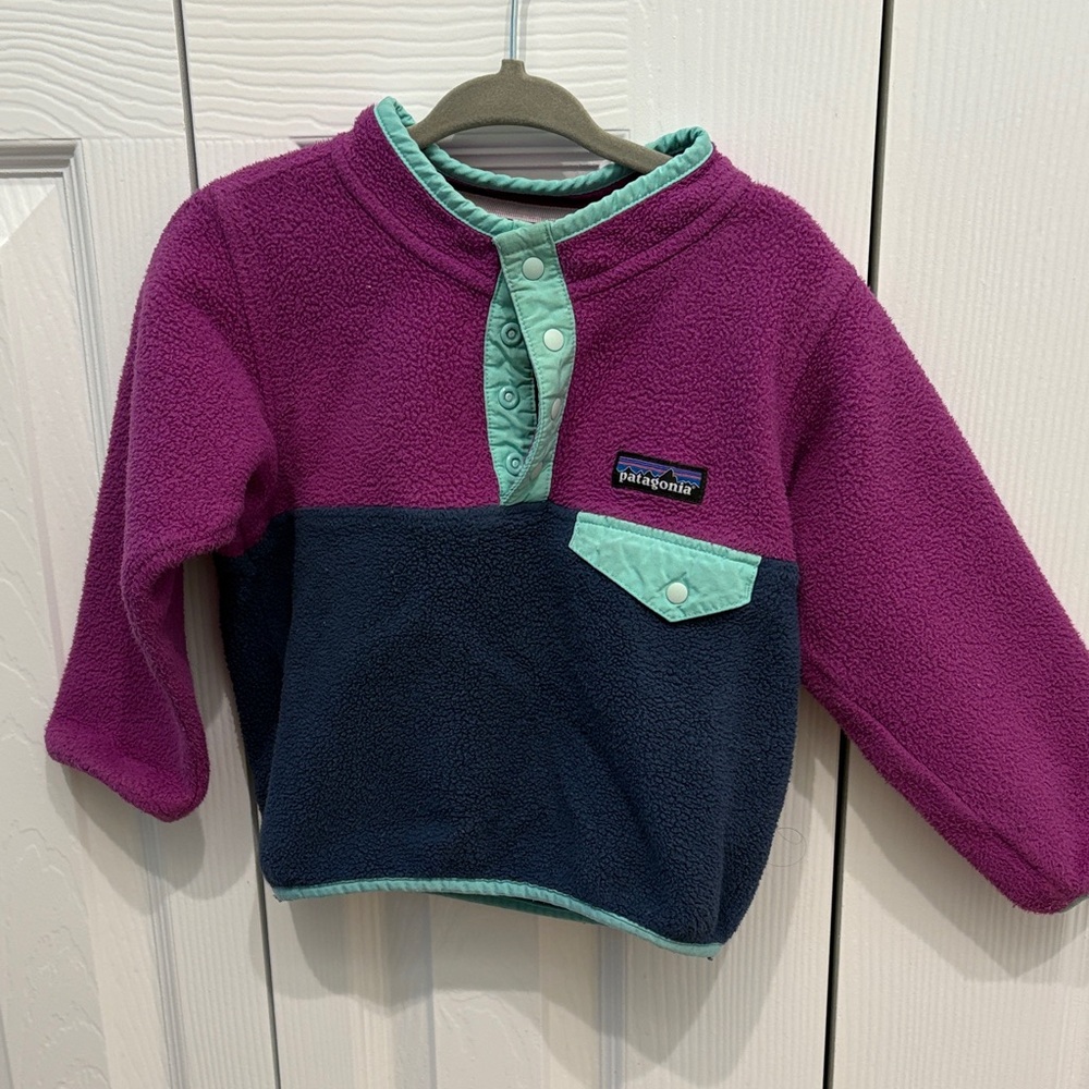 Patagonia Kids' Fleece in Purple and Navy